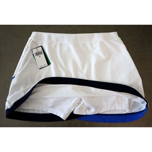 RLX Ralph Lauren Women's Sz M White/Navy 15" Faux-Wrap Stretch Golf Skort - Picture 9 of 11